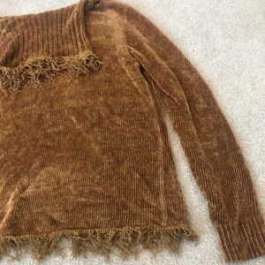 Orange velvet sweater